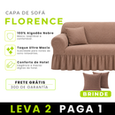 [LEVE 2 PAGUE 1] Capa de Sofá Florence em Algodão com Saias Laterais + 2 Almofadas Inclusas